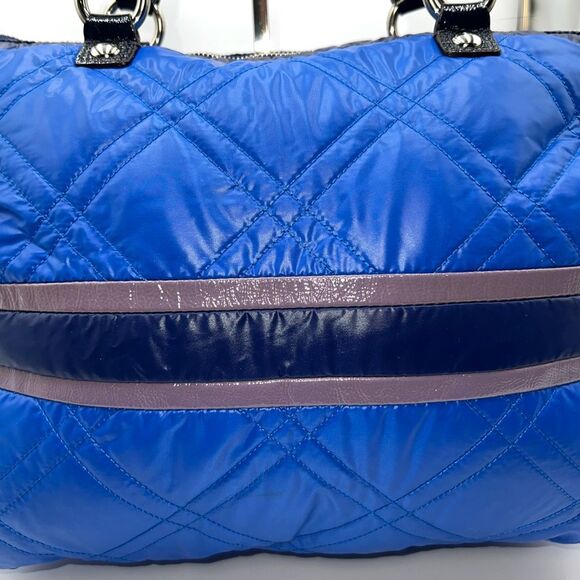 Coach RARE Poppy Blue Ice Ski Bunny Glam Tote with Two Acrylic Tags - Picture 8 of 15
